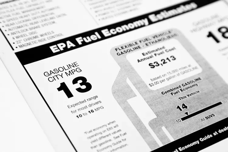 The EPAs fuel mileage rating of a large SUV.